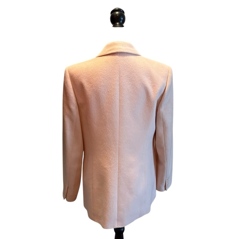 Talbots Blazer Jacket Angora Rabbit Hair Wool Light Baby Pink Size 8 NWOT Office - Picture 3 of 10